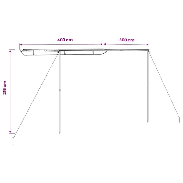 Husvagnsmarkis 4x3x2,15 m beige