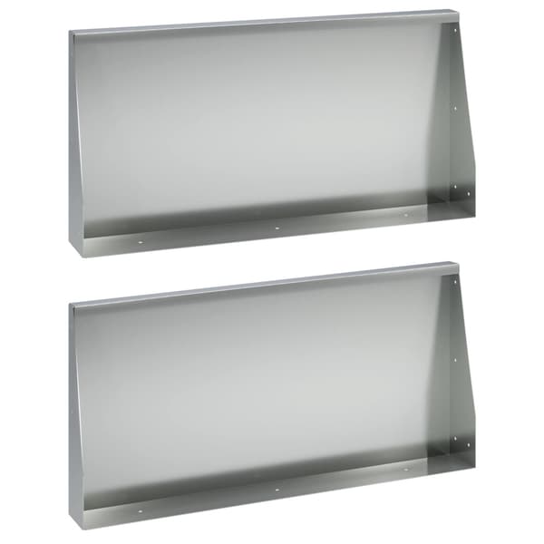 Stödvägg 2 st 80 x 12 x 50 cm Galvaniserat stål Silver