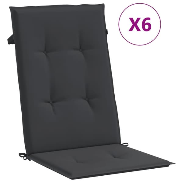 Fällbara fåtöljer med dynor, 6 st, massivt trä, teak