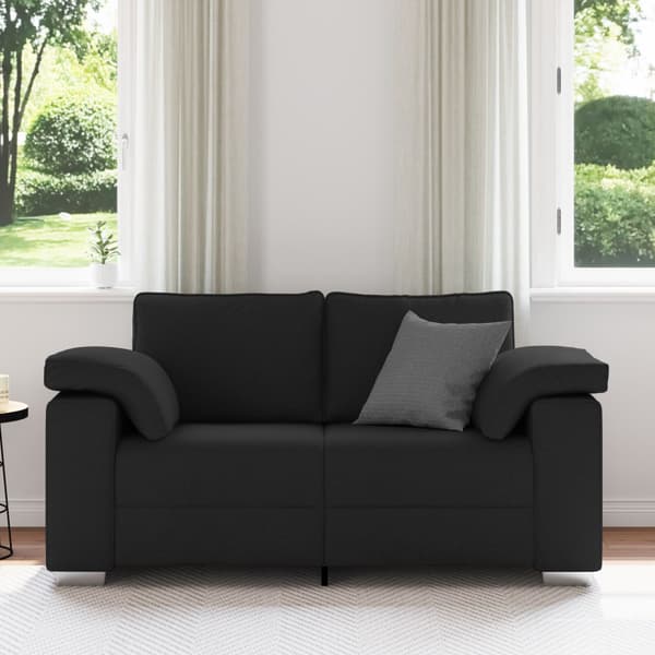 Tvåsitssoffa Svart 160 cm tyg