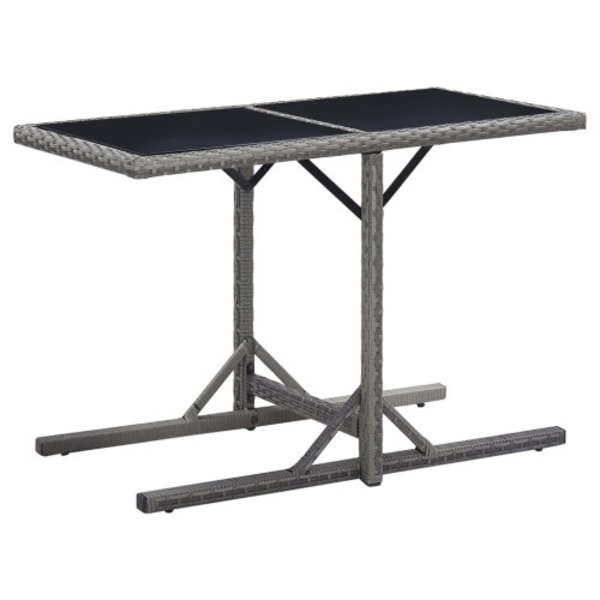 Trädgårdsbord antracit 110x53x72 cm glas och konstrotting