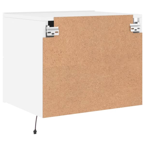 Väggmonterade sängbord med LED-lampor 2 st vit