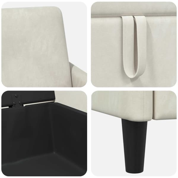 Soffa med förvaring Gräddvit 72 x 78 x 87 cm Polyester