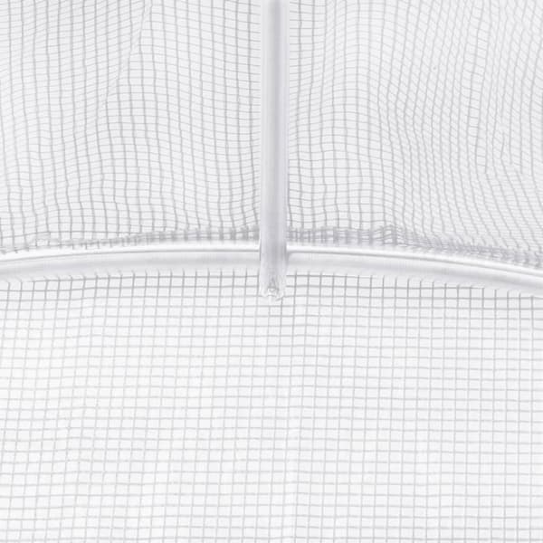Växthus med stålram vit 32 m² 8x4x2 m