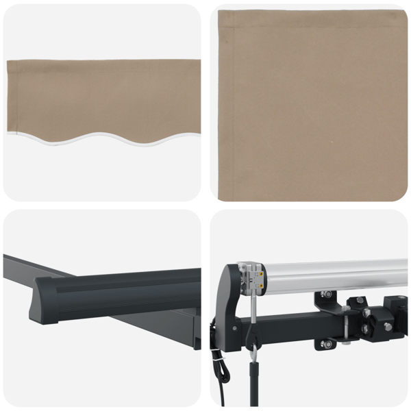 Utdragbar markis Beige 350 x 200 cm tyg