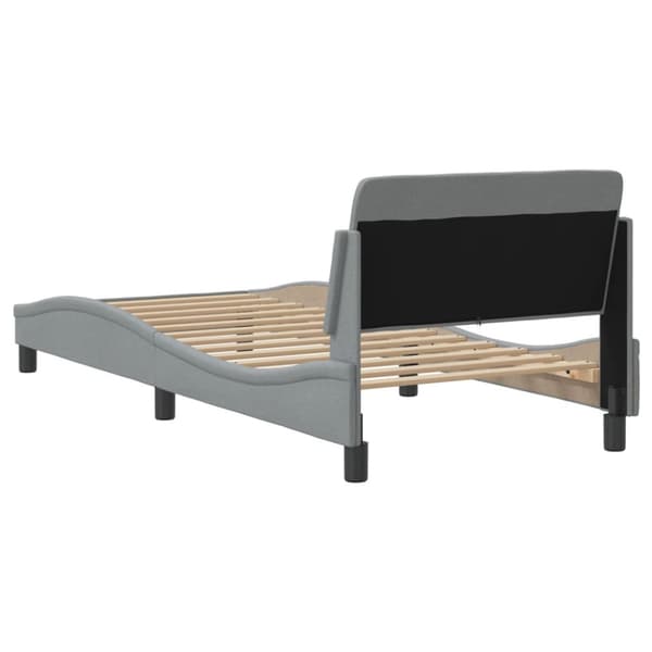 Bed Frame "Dover" Light Grey 90x190 cm Fabric