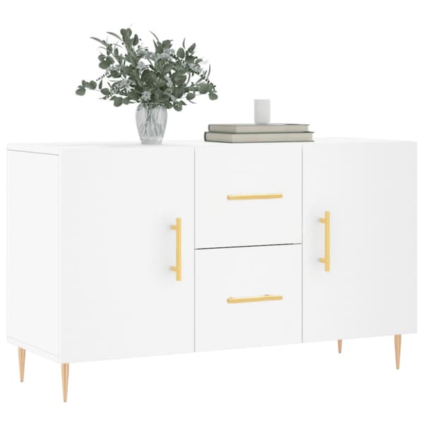 Skänk vit 100x36x60 cm konstruerat trä