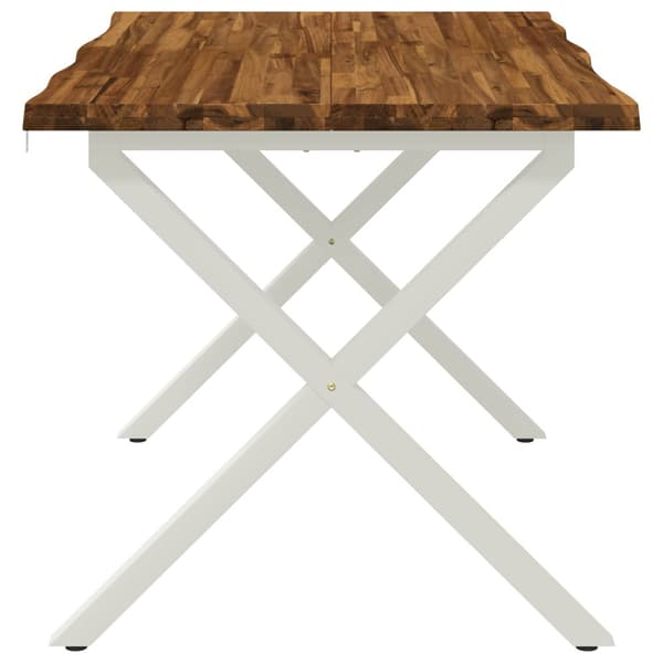 90 x 55 x 75 cm Massivt Akaciaträ Naturlig och vit Rektangulär
