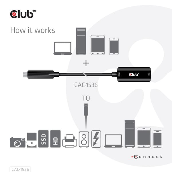 Club 3D - USB typ C-förlängningskabel - USB-C till USB typ A - 5 m