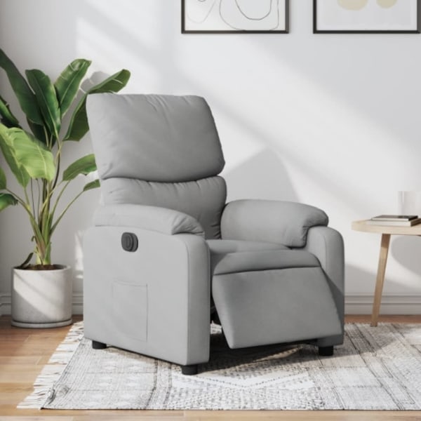 Elektrisk reclinerfåtölj ljusgrå tyg