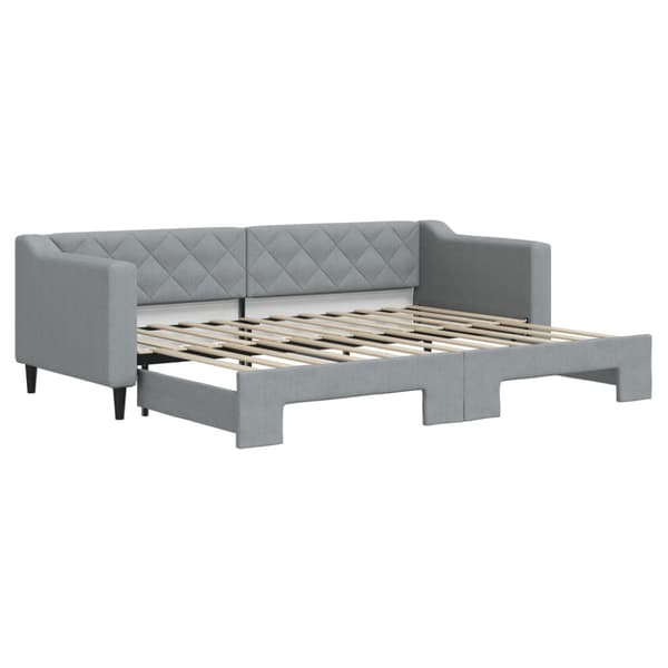Dagbädd utdragbar ljusgrå 80x200 cm tyg