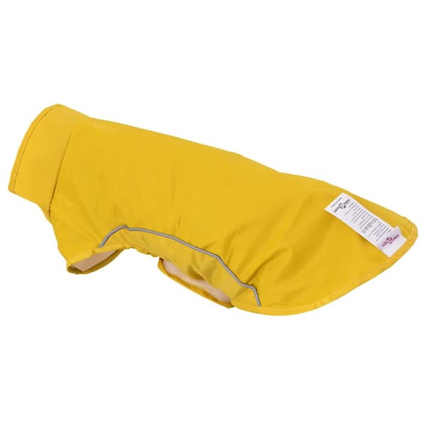 Regnrock för hundar med reflekterande remsor polyester gul xs