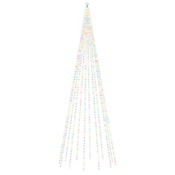 Julgransbelysning med markspett och flaggstång 500 cm