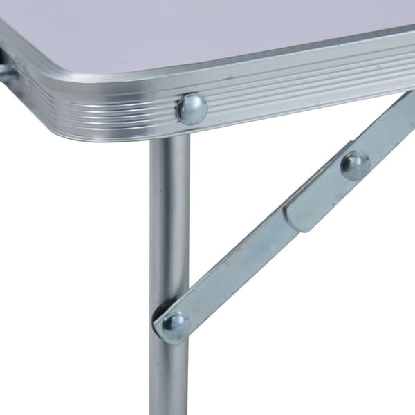 Hopfällbart campingbord vit aluminium 60x40 cm