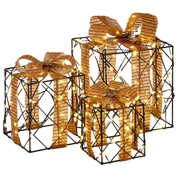 Ljusande julklapp 3 st 150 LED-lampor Varmvit