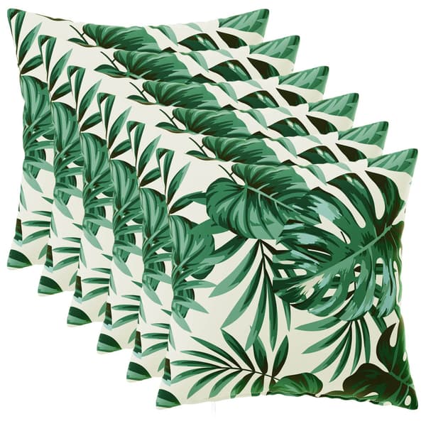 Kudde med kudde HEERLEN 6 st Bladmönster Polyester