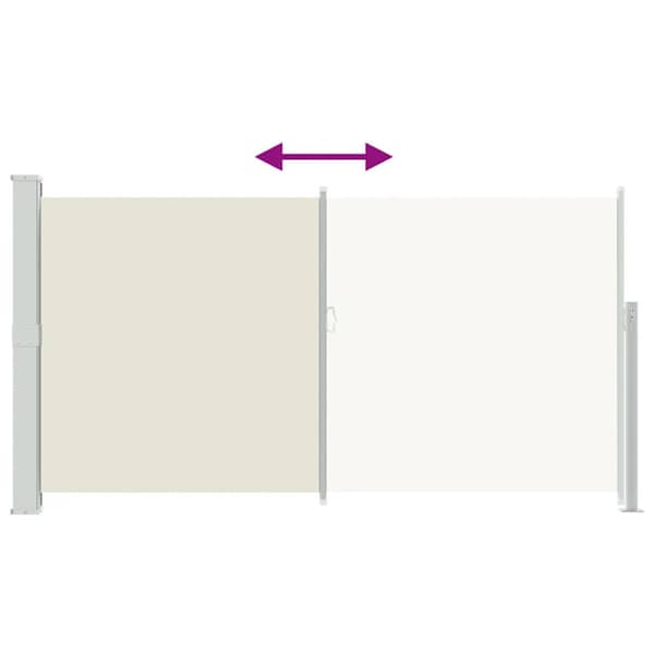 Infällbar sidomarkis 170x300 cm gräddvit
