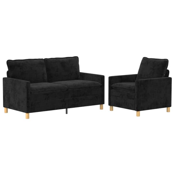 Soffset 2 pcs Svart Polyester