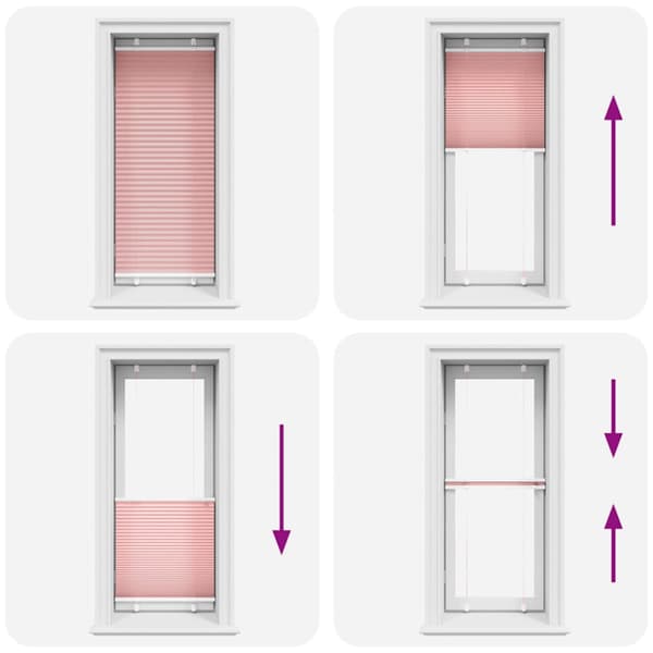 Plisserad persienn rosa 60x150cm tyg bredd 59,4cm polyester