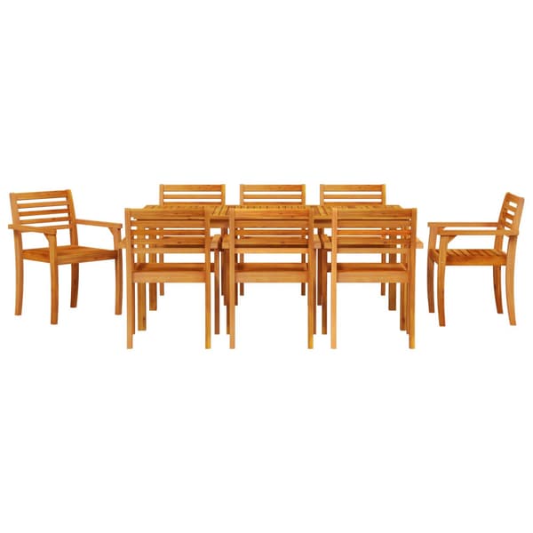 Trädgårdsmöbelset 9 pcs Brun Massivt Akaciaträ