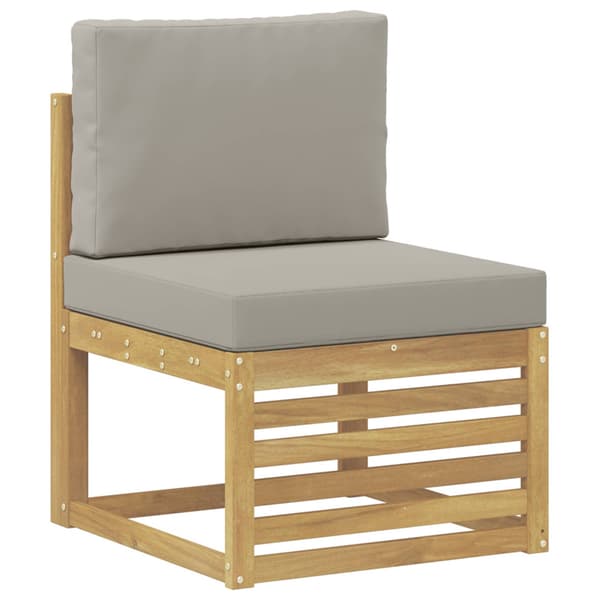 Utomhussoffset 4 pcs Vit och ljusgrå Polyester