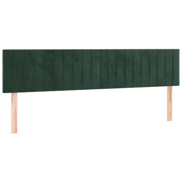 Sänggavel LED mörkgrön 180x5x78/88 cm sammet