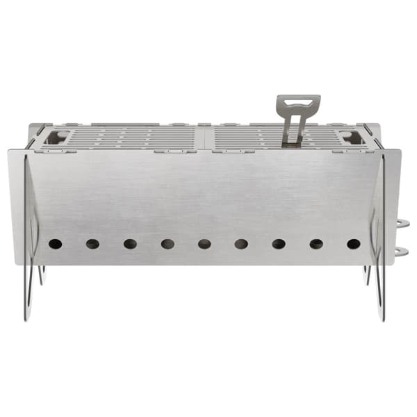 Camping Eldstad 42 x 22 x 18 cm Rostfritt stål Silver