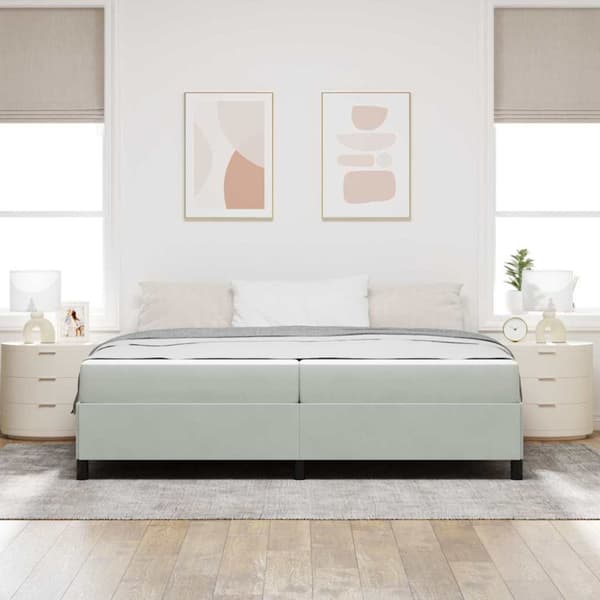 Sängram Ljusgrå 200 x 200 cm tyg