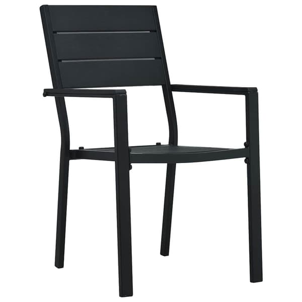 Trädgårdsmöbelset 7 pcs Svart Pulverlackerat stål