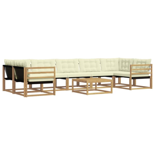 Utomhussoffset 8 pcs Vit och grädde 79 x 79 x 37 cm
