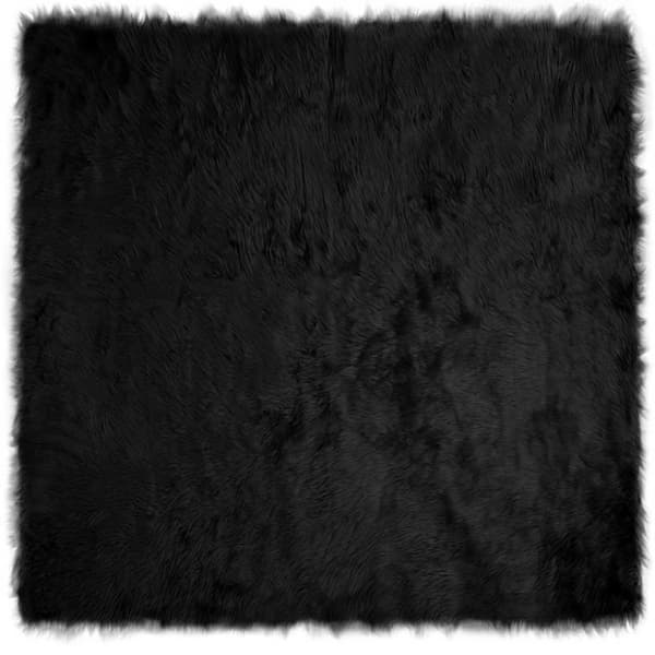 Fuskfäll matta TAFALLA Svart 200 x 200 cm Polyester