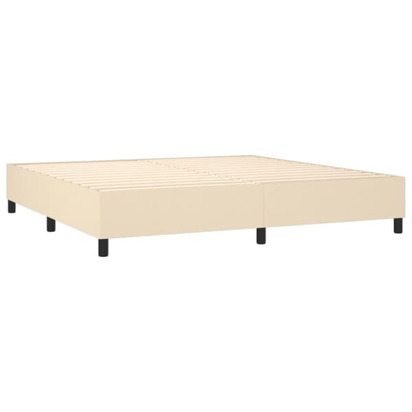 Ramsäng med madrass gräddvit 160x200 cm tyg