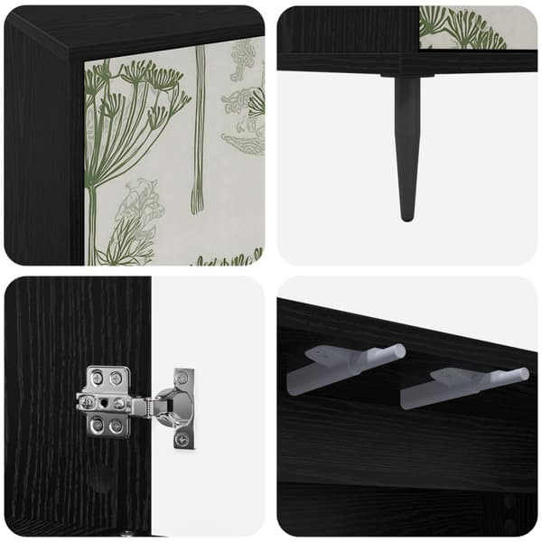 Sideboard GOTHA Svart ek 102 x 33 x 76 cm Konstruerat trä