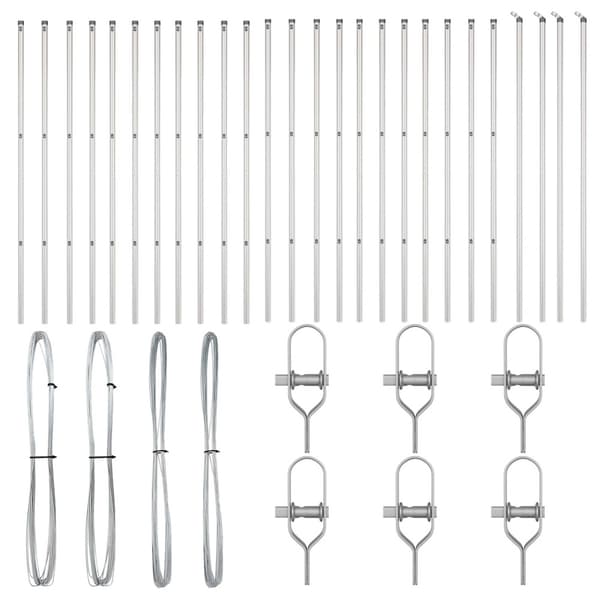 Stängselstolpe 26 pcs Grå 3,2 x 3,2 x 190 cm