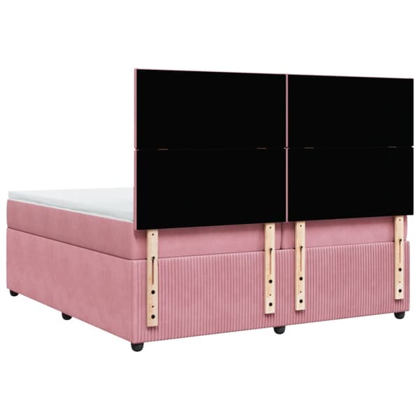 Ramsäng med madrass rosa 200x200 cm sammet