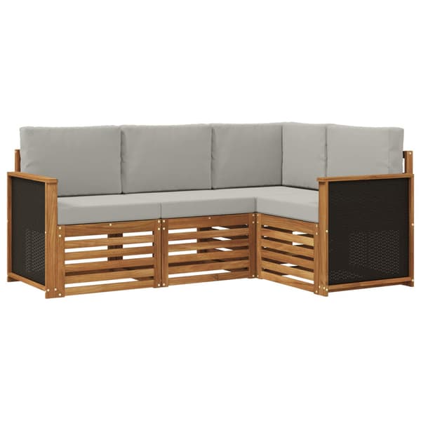 Soffgrupper med kudde 4 pcs Massivt Akaciaträ