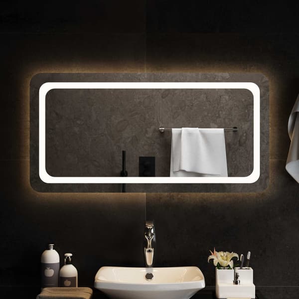 LED Badrumsspegel Transparent 100 x 50 cm härdat glas