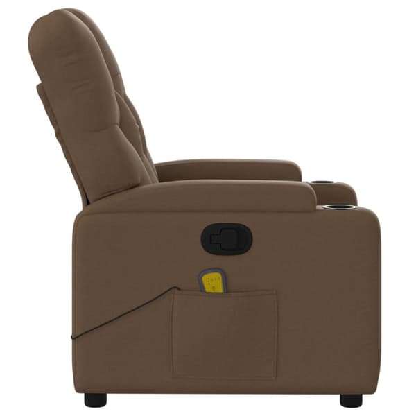 Massagefåtölj brun tyg