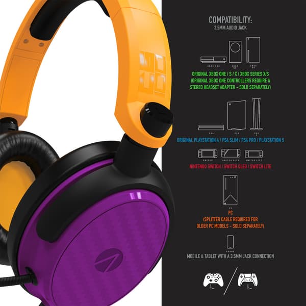 Stealth C6-100 Gaming Headset for Switch, XBOX, PS4/PS5, PC - Neon Orange/Purple