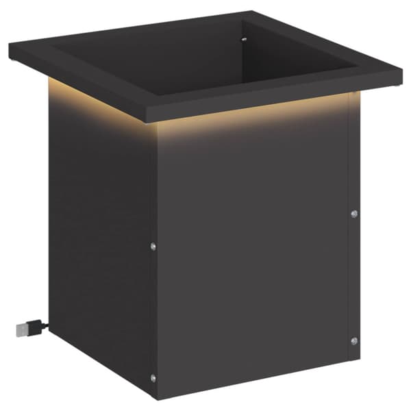 Odlingslåda med LED Svart 30 x 30 x 30 cm Stål