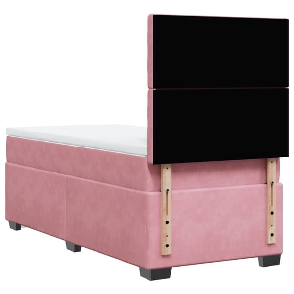 Ramsäng med madrass rosa 90x200 cm sammet