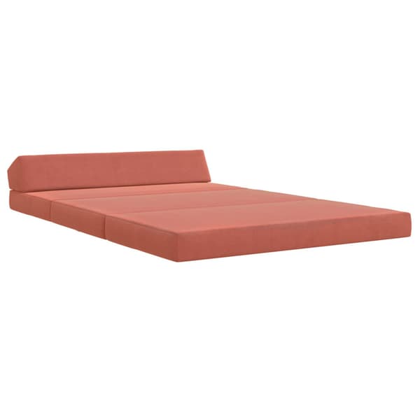 Fällbar Soffbed Röd orange 120 x 60 x 49 cm Tyg