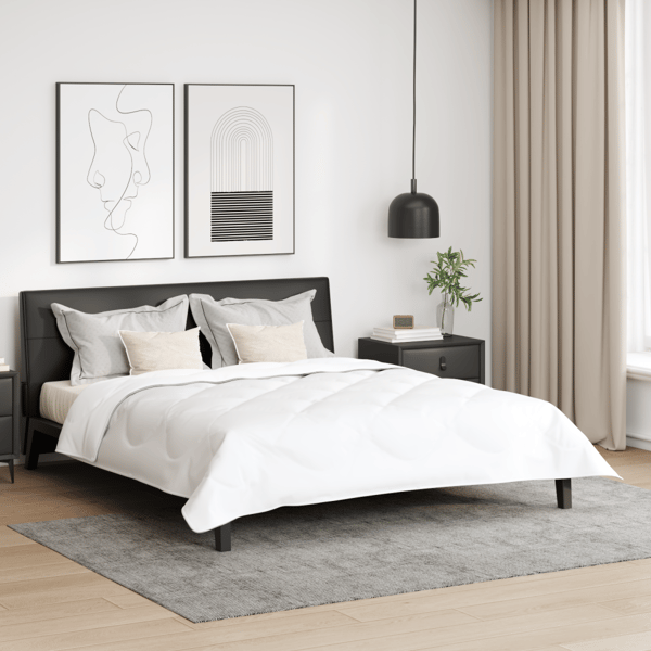 Duntäcke med kudde 3 pcs Vit Mikrofiber