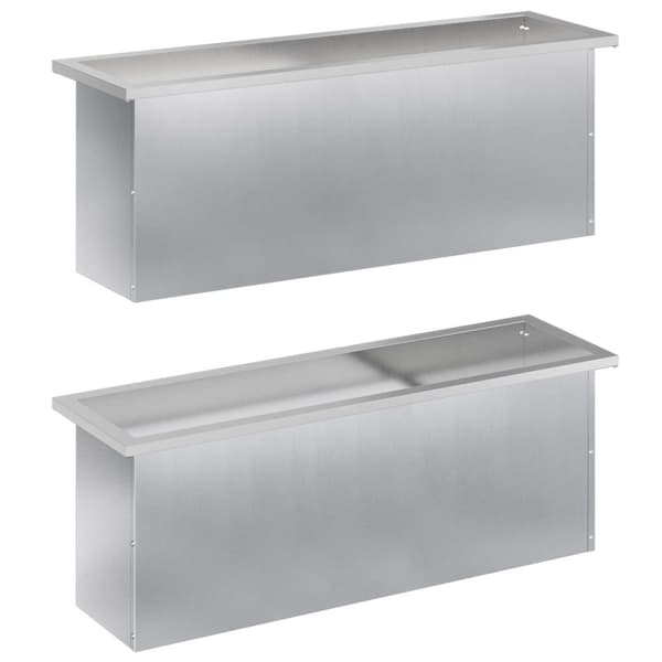 Odlingslåda med LED 2 st Silver 30 x 100 x 30 cm