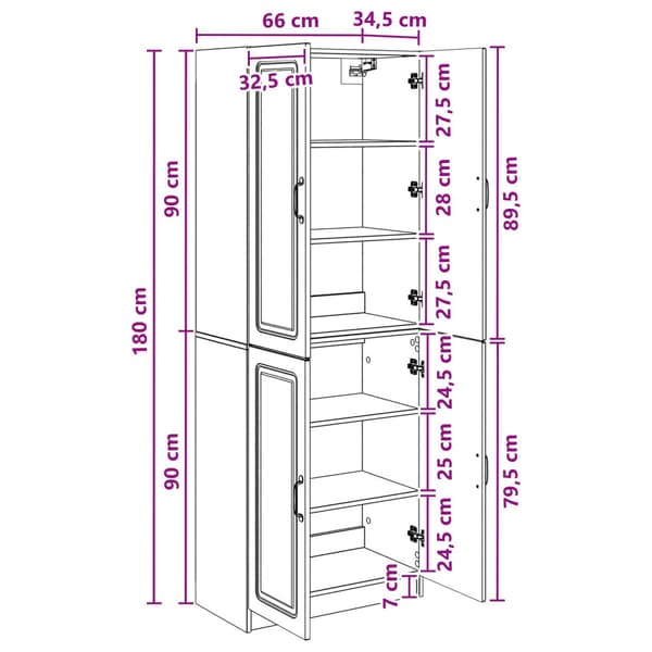 Skåpset 2 pcs Konstruerat trä