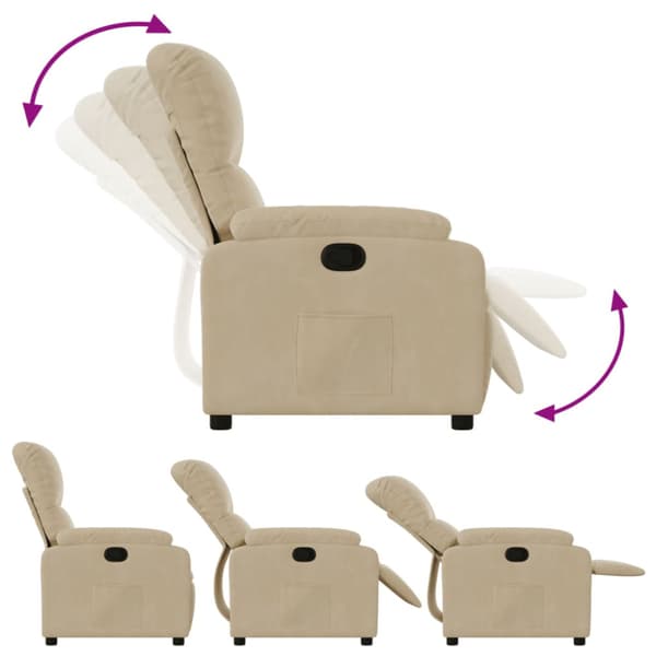 Reclinerfåtölj gräddvit mikrofibertyg