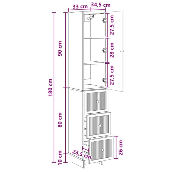 Skåpset 2 pcs 33 x 34,5 x 90 cm Konstruerat trä