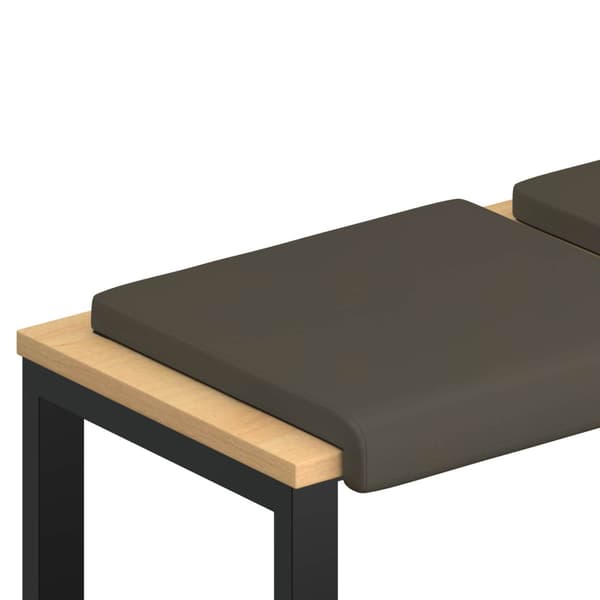 Bänk kudde 4 st Konstläder Grå Djup 35 cm
