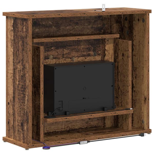 Eldstad med LED-slinga Gammalt trä 63 x 20 x 54,5 cm