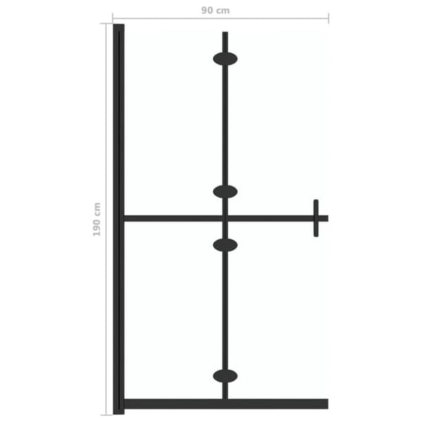 Hopfällbar duschvägg med klart ESG-glas 90x190 cm